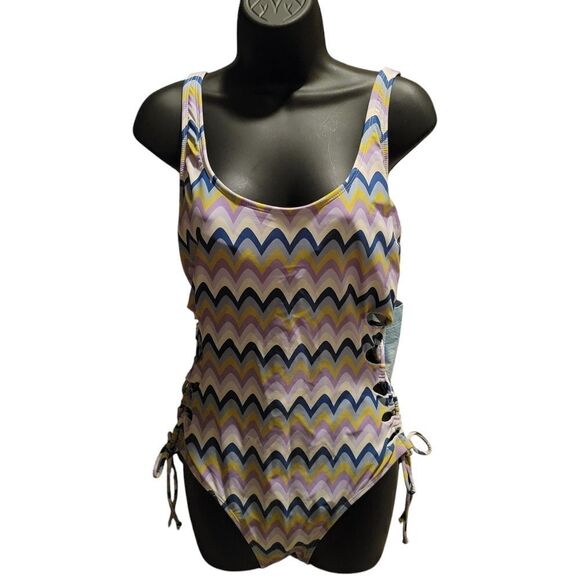 SANDFLOWER BATHING SUIT SIZE LARGE (12-14)  ^ - Picture 1 of 5